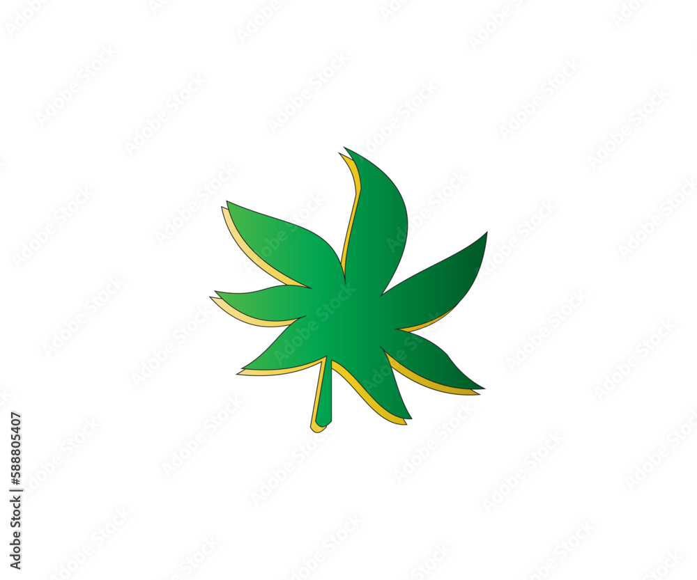 green leaf icon, vector green leaf, weed logo, weed leaf,