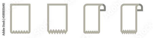 Shopping receipts vector set. Different styles of store receipts. Shop receipt concept. Payment data printed vector.