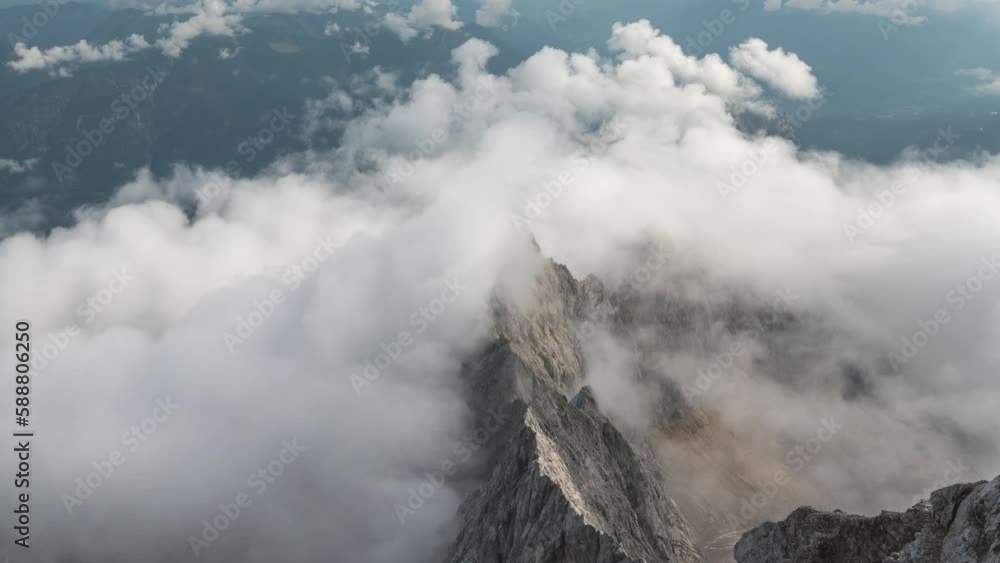 Alps mountain range time lapse view from Zugspitze Peak top of Germany, Garmisch Partenkirchen timelapse 4K Alps mountain range time lapse view from Zugspitze Peak top of Germany, Garmisch Partenkirchen timelapse 4K