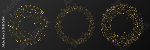 Abstract gold glowing halftone dotted background