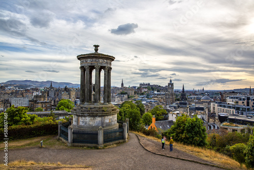 Aerial view of the city of Edinburgh from Calton Hill photo