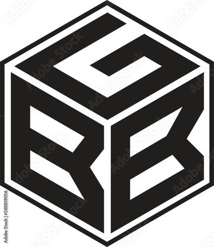 GBB letters logo with a polygon shape design photo