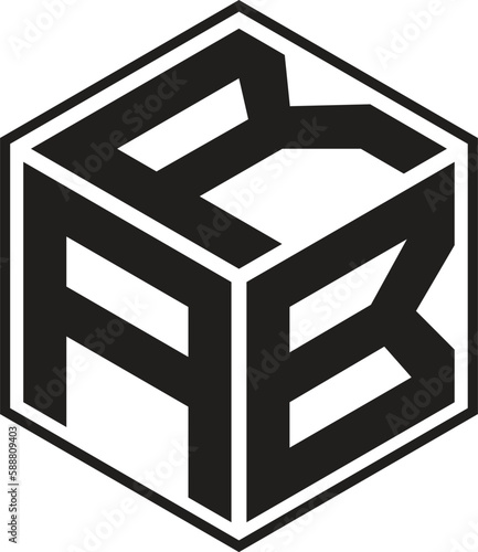 RAB letters logo with a polygon shape design
