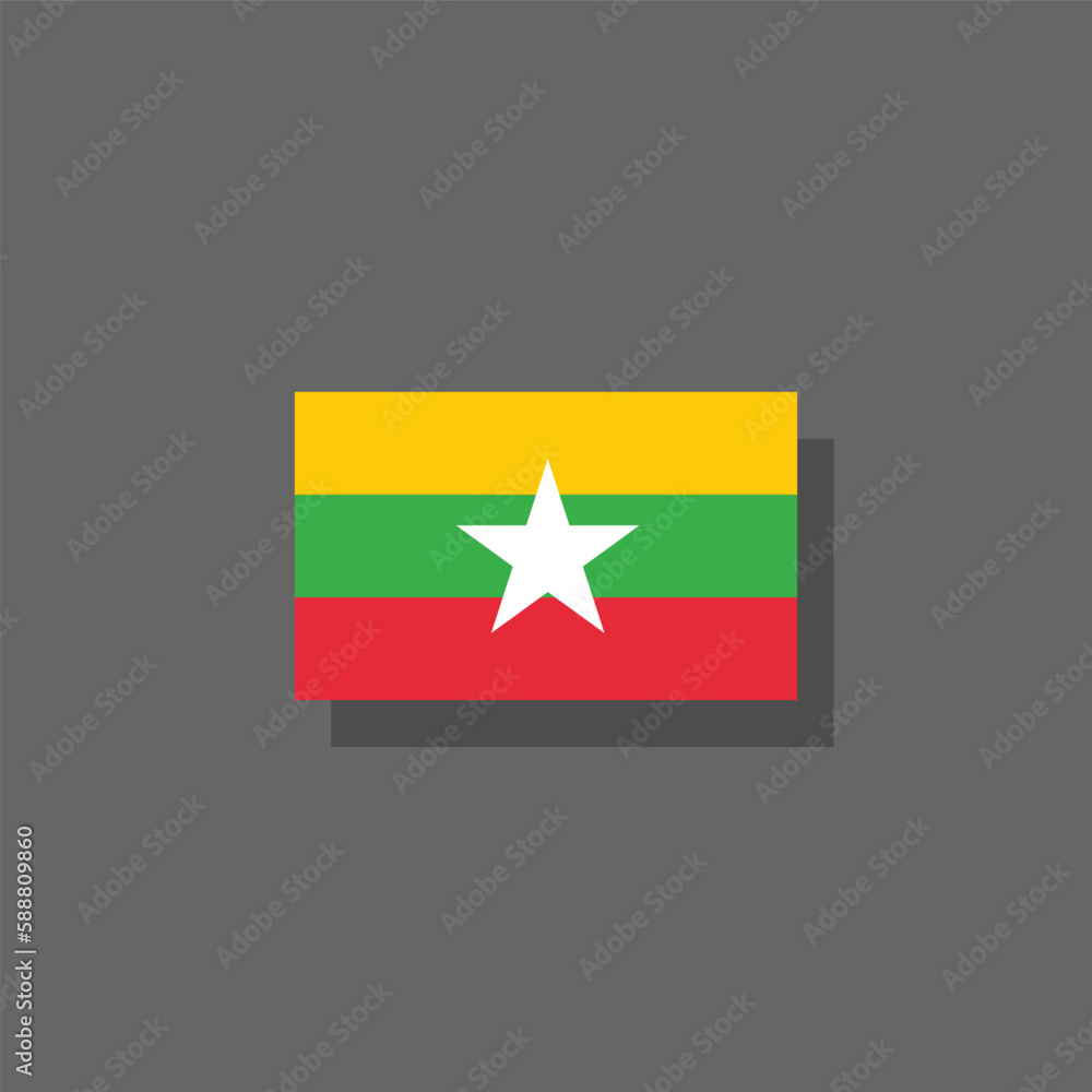 Illustration of Myanmar flag Template Illustration of Myanmar flag Template