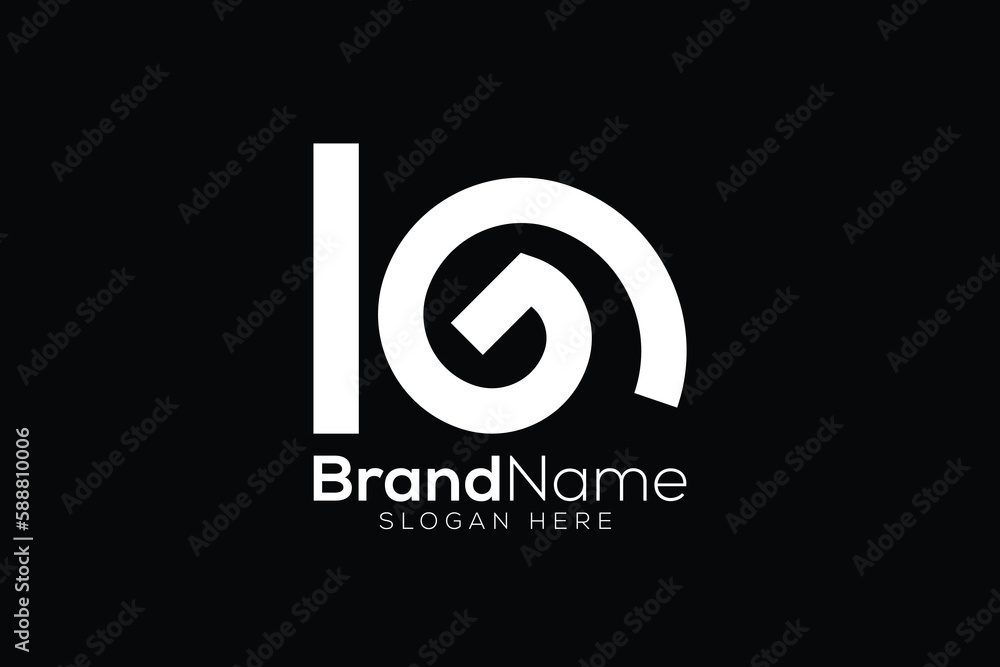 Obraz premium Letter K G monogram logo design template