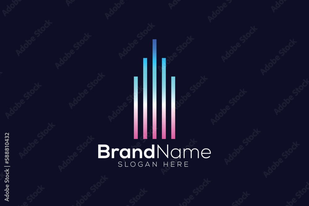Real estate colorful building logo design template Real estate colorful building logo design template