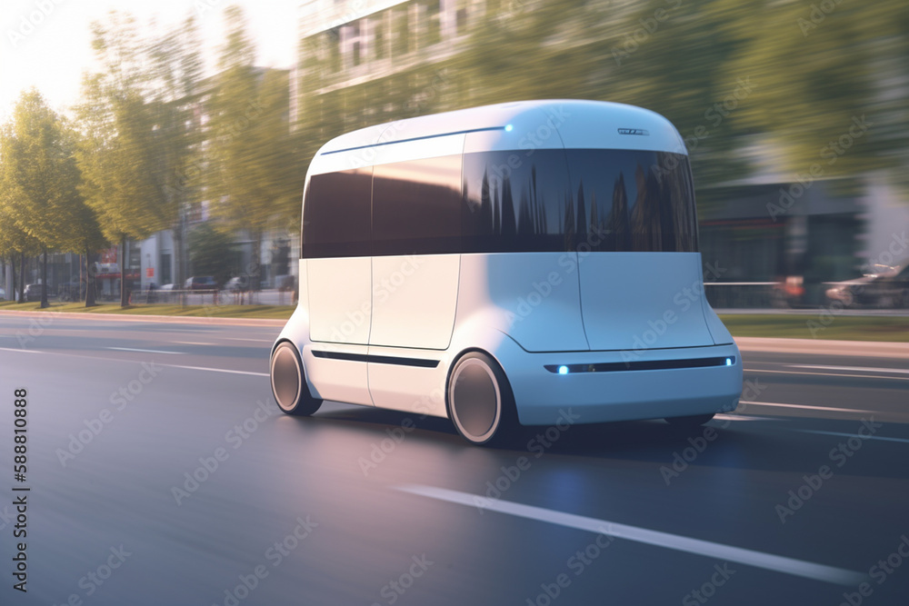 Autonomous Delivery Van: AI-Driven Concept Illustration