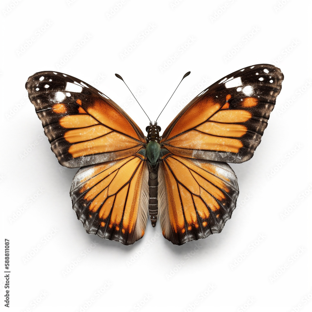 Fototapeta premium butterfly on a white background сгенерирована искусственным интеллектом 