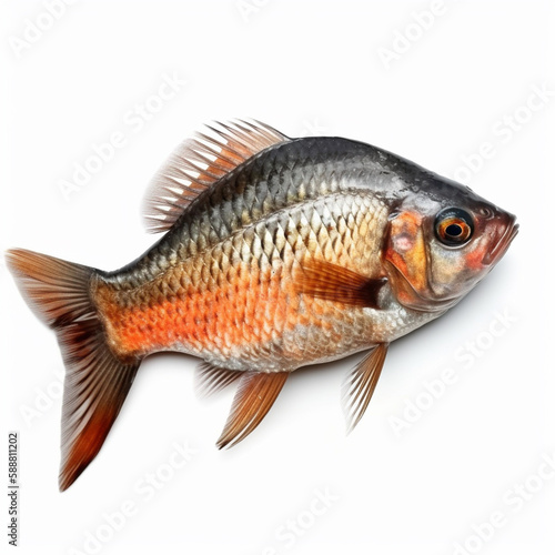 рыба на белом фоне сгенерирована искусственным интеллектом 