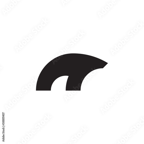 minimalist bear logo vector icon