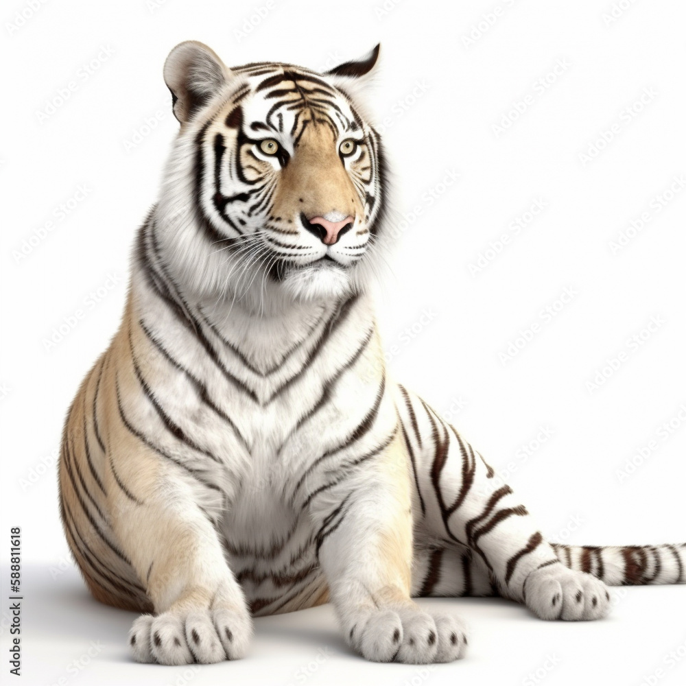 Fototapeta premium tiger on white background