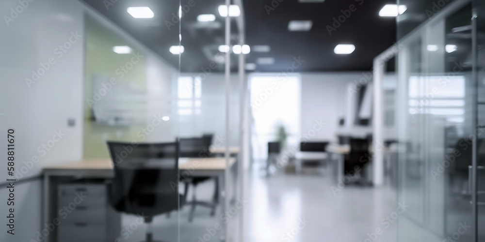 Abstract blurred office interior room - obrazy, fototapety, plakaty 
