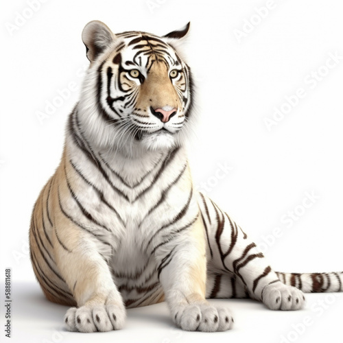 tiger on white background