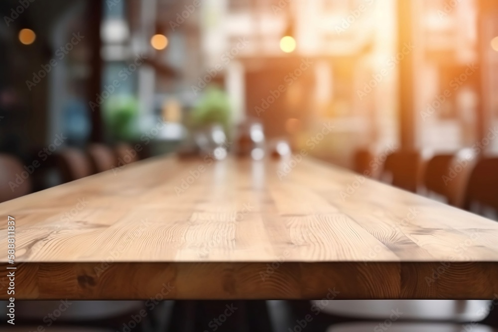 Restaurant Ambience. An Empty Table with a Blurred Background to Highlight Your Product Restaurant Ambience. An Empty Table with a Blurred Background to Highlight Your Product