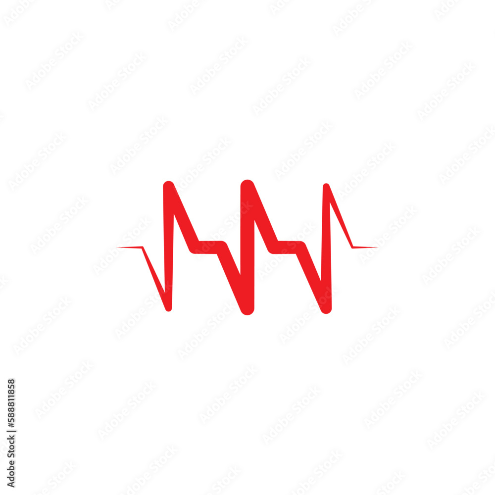 wave heart pulse logo vector