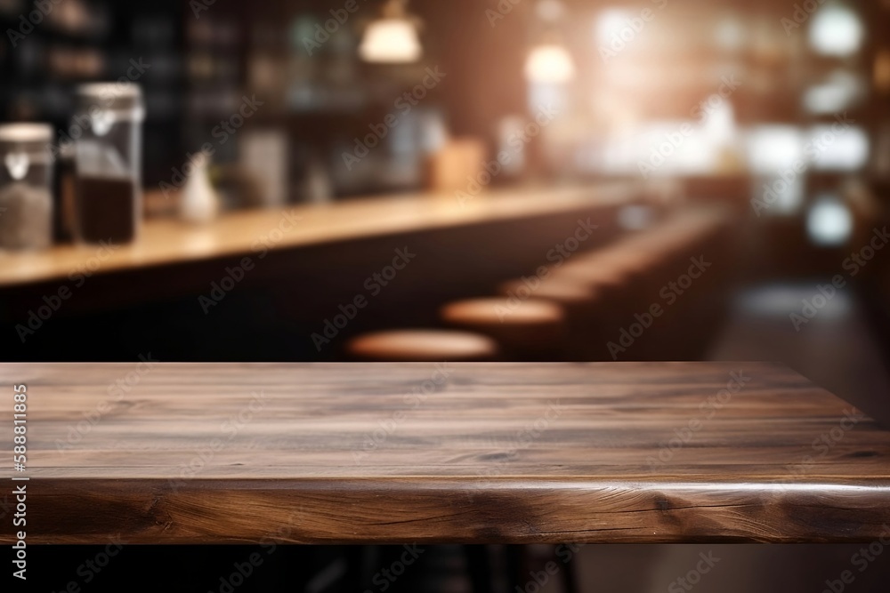 Restaurant Ambience. An Empty Table with a Blurred Background to Highlight Your Product