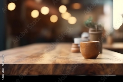 Restaurant Ambience. An Empty Table with a Blurred Background to Highlight Your Product