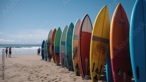A Vibrant Display of Surfboards, AI-Generated 