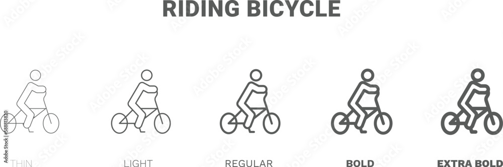 riding bicycle icon. Thin, regular, bold and more style riding bicycle icon from Fitness and Gym collection. Editable riding bicycle symbol can be used web and mobile riding bicycle icon. Thin, regular, bold and more style riding bicycle icon from Fitness and Gym collection. Editable riding bicycle symbol can be used web and mobile