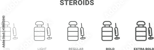 steroids icon. Thin, regular, bold and more style steroids icon from Fitness and Gym collection. Editable steroids symbol can be used web and mobile