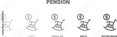 pension icon. Thin, regular, bold and more pension icon from Human Resources collection. Editable pension symbol can be used web and mobile