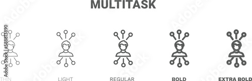 multitask icon. Thin, regular, bold and more multitask icon from Human Resources collection. Editable multitask symbol can be used web and mobile