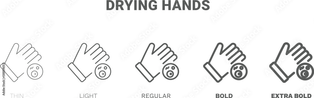 Obraz premium drying hands icon. Thin, regular, bold and more style drying hands icon from Hygiene and Sanitation collection. Editable drying hands symbol can be used web and mobile