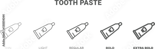tooth paste icon. Thin, regular, bold and more style tooth paste icon from Hygiene and Sanitation collection. Editable tooth paste symbol can be used web and mobile