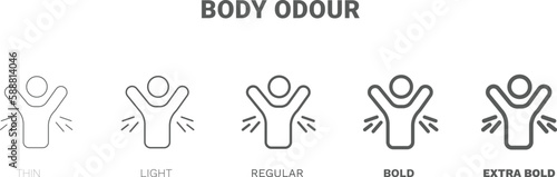 body odour icon. Thin, regular, bold and more style body odour icon from Hygiene and Sanitation collection. Editable body odour symbol can be used web and mobile