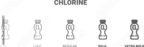chlorine icon. Thin, regular, bold and more style chlorine icon from Hygiene and Sanitation collection. Editable chlorine symbol can be used web and mobile