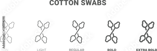 cotton swabs icon. Thin, regular, bold and more style cotton swabs icon from Hygiene and Sanitation collection. Editable cotton swabs symbol can be used web and mobile