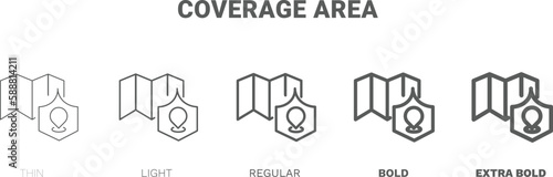 coverage area icon. Thin, regular, bold and more coverage area icon from Insurance and Coverage collection. Editable coverage area symbol can be used web and mobile