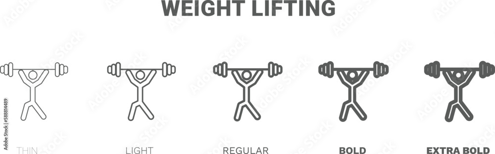 weight lifting icon. Thin, regular, bold and more weight lifting icon from sport and game collection. Editable weight lifting symbol can be used web and mobile weight lifting icon. Thin, regular, bold and more weight lifting icon from sport and game collection. Editable weight lifting symbol can be used web and mobile