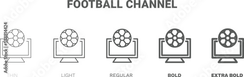football channel icon. Thin, regular, bold and more football channel icon from sport and game collection. Editable football channel symbol can be used web and mobile