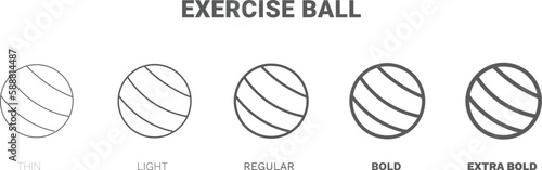 exercise ball icon. Thin, regular, bold and more exercise ball icon from sport and game collection. Editable exercise ball symbol can be used web and mobile