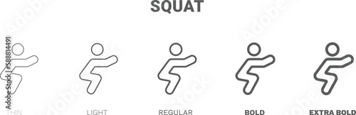 squat icon. Thin, regular, bold and more squat icon from sport and game collection. Editable squat symbol can be used web and mobile