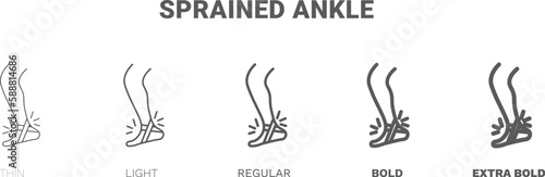 sprained ankle icon. Thin, regular, bold and more sprained ankle icon from sport and game collection. Editable sprained ankle symbol can be used web and mobile