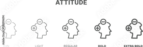 attitude icon. Thin, regular, bold and more style attitude icon from startup and strategy collection. Editable attitude symbol can be used web and mobile