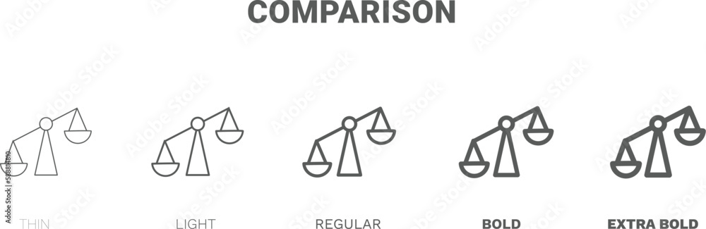 comparison icon. Thin, regular, bold and more style comparison icon from startup and strategy collection. Editable comparison symbol can be used web and mobile comparison icon. Thin, regular, bold and more style comparison icon from startup and strategy collection. Editable comparison symbol can be used web and mobile