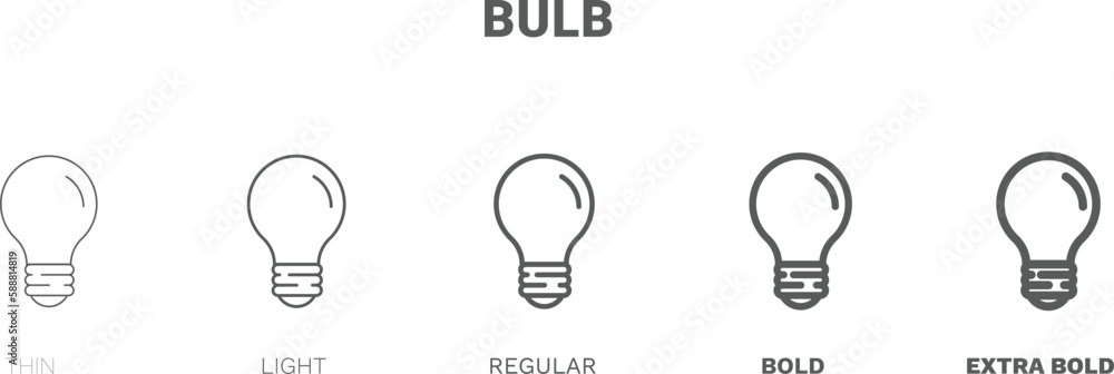 bulb icon. Thin, regular, bold and more style bulb icon from startup and strategy collection. Editable bulb symbol can be used web and mobile bulb icon. Thin, regular, bold and more style bulb icon from startup and strategy collection. Editable bulb symbol can be used web and mobile
