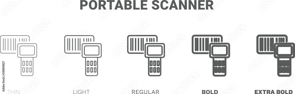 portable scanner icon. Thin, regular, bold and more style portable scanner icon from technology collection. Editable portable scanner symbol can be used web and mobile portable scanner icon. Thin, regular, bold and more style portable scanner icon from technology collection. Editable portable scanner symbol can be used web and mobile