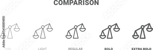 comparison icon. Thin, regular, bold and more style comparison icon from startup and strategy collection. Editable comparison symbol can be used web and mobile