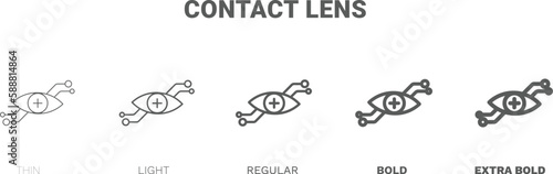 contact lens icon. Thin, regular, bold and more style contact lens icon from technology collection. Editable contact lens symbol can be used web and mobile
