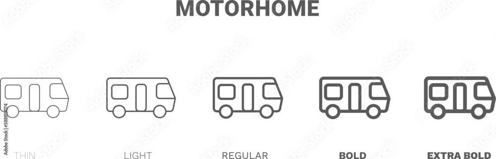 motorhome icon. Thin, regular, bold and more style motorhome icon from travel and trip collection. Editable motorhome symbol can be used web and mobile