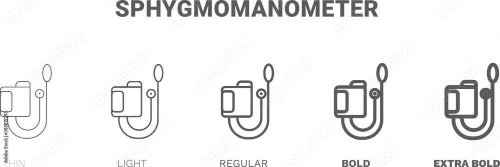 sphygmomanometer icon. Thin, regular, bold and more style sphygmomanometer icon from health and medical collection. Editable sphygmomanometer symbol can be used web and mobile sphygmomanometer icon. Thin, regular, bold and more style sphygmomanometer icon from health and medical collection. Editable sphygmomanometer symbol can be used web and mobile