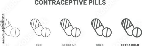 contraceptive pills icon. Thin, regular, bold and more style contraceptive pills icon from health and medical collection. Editable contraceptive pills symbol can be used web and mobile