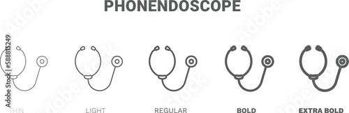 phonendoscope icon. Thin, regular, bold and more style phonendoscope icon from health and medical collection. Editable phonendoscope symbol can be used web and mobile