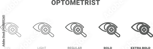 optometrist icon. Thin, regular, bold and more style optometrist icon from health and medical collection. Editable optometrist symbol can be used web and mobile