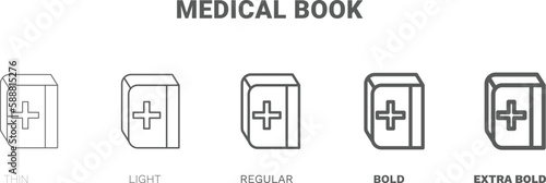 medical book icon. Thin, regular, bold and more style medical book icon from health and medical collection. Editable medical book symbol can be used web and mobile