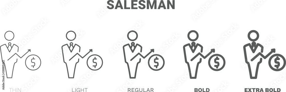 salesman icon. Thin, regular, bold and more style salesman icon from marketing collection. Editable salesman symbol can be used web and mobile salesman icon. Thin, regular, bold and more style salesman icon from marketing collection. Editable salesman symbol can be used web and mobile